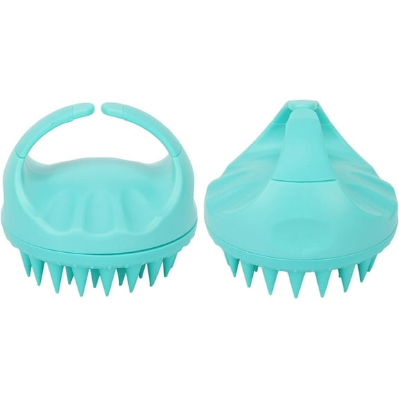 Hair Shampoo Brush, Relax Stress Waterproof Silicone Scalp Scrubber Soft for Straight Hair (Green)