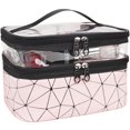 thumbnail image 1 of Hweilai 1 double-layer travel makeup case (pink), 1 of 5
