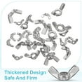thumbnail image 4 of Wing Nuts, 20 Pcs M10 x 1.5 Stainless Steel Butterfly Wing-Nut Fasteners Parts Metric Thread for Repair Install House Furniture Boat, Silver, 4 of 7