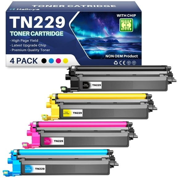 TN229 TN229XL Toner Cartridge Replacement for TN 229 TN-229 Toner Compatible for Brother MFC-L3780CDW MFC-L3720CDW HL-L3280CDW HL-L3220CDW HL-L3295CDW Printers (TN229BK/C/M/Y-4 Pack)