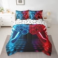 thumbnail image 2 of Erosebridal Colorful Gamepad Bedding Sets Twin Size, Game Player Comforter Sets with Sheets, Honeycomb Geometric Decor, Reversible, 2 of 6