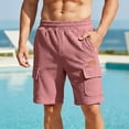 thumbnail image 2 of Eryao Big and Tall Elastic Waist Shorts for Men Casual Outdoor Jogger Shorts Summer Lightweight Brrathable Workout Shorts,Pink,XXXL, 2 of 7