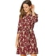 thumbnail image 3 of Vestido de camisa floral Allegra K borgoña M, 3 of 6