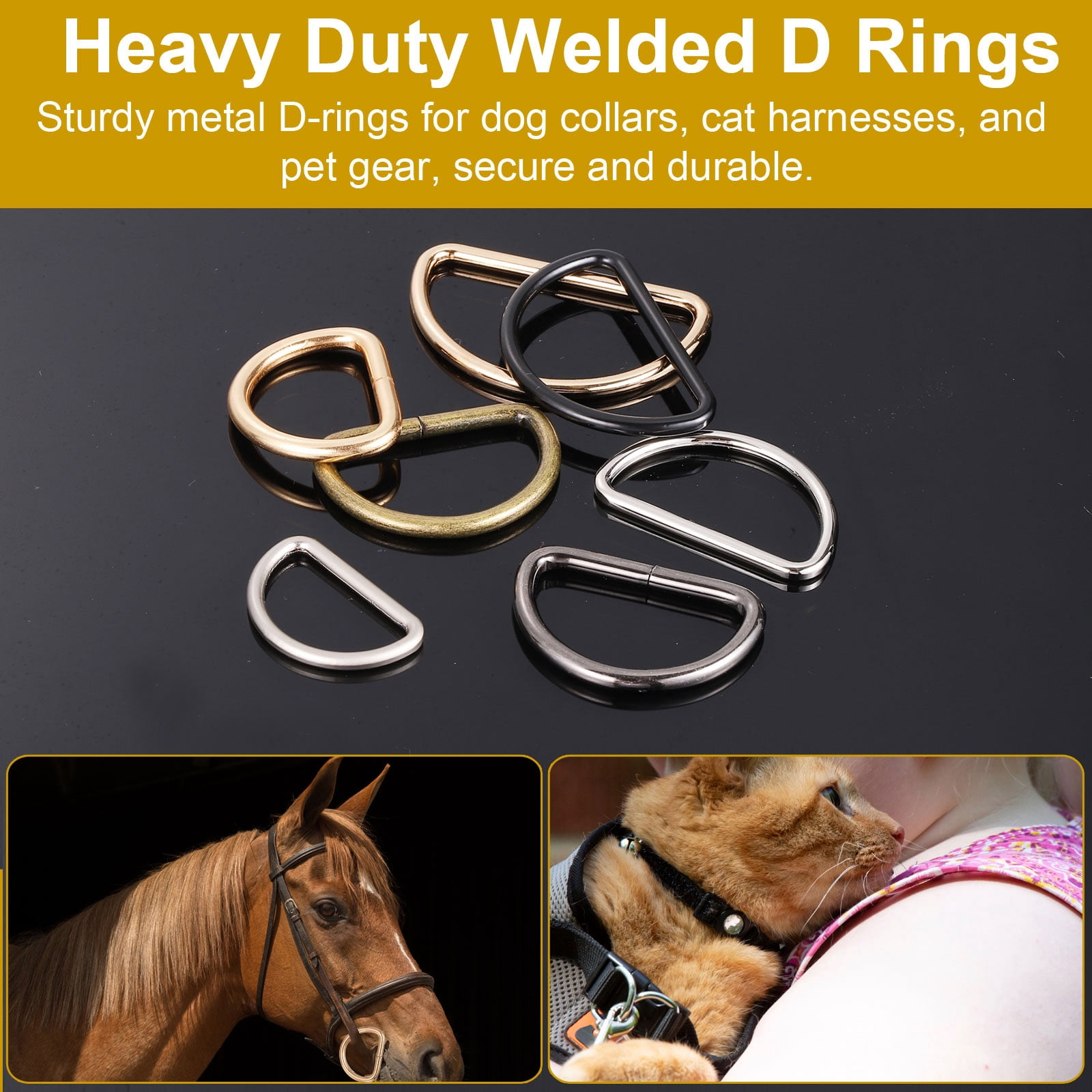 Uxcell Metal D Ring, (1-1/4", Silver)(50 Pcs), Heavy Duty Welded Solid D Rings Metal D Buckle, Suit for Bags/Backpack/Wallets/Leather/Straps/Webbing/Pet Collars/Hardware Assorted
