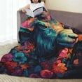thumbnail image 6 of Pofeuu Colorful Flower Goat Print Ultra-Soft Micro Fleece Blanket,for Bed Or Sofa,All Season Throw Blankets Flannel Blanket-50"x40", 6 of 7