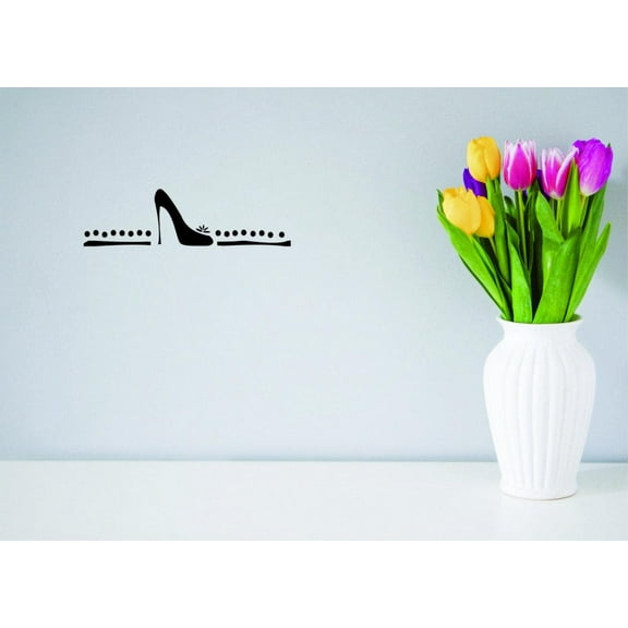 Custom Wall Decal Sticker Shoes High Heel Stilettos Women Ladies Girl Teen Fashion Home Decor 12 x 30"