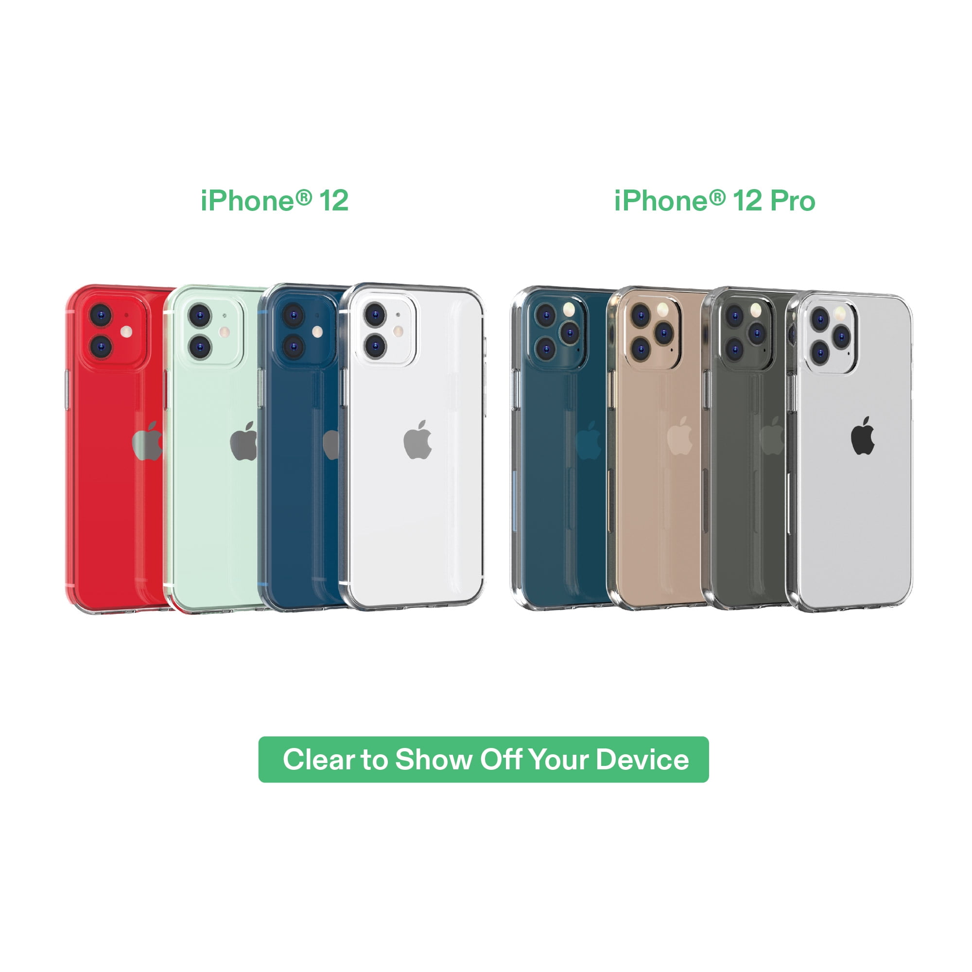 onn Protective Gel Phone Case for iPhone 12 / iPhone 12 Pro - Clear