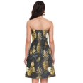 thumbnail image 3 of Dailycode Summer Dresses for Women Strapless Casual Beach Cover Ups Golden Pineapples and Butterflies Tube Top Sundress, 3 of 8
