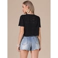 thumbnail image 3 of DARING DIVA Women's Crochet Cardigan Tie Front Go Out Short Sleeve Crop Shrug M Black, 3 of 6