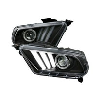 2010-2014 Ford Mustang Black Projector Headlights - Black