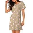 thumbnail image 2 of Vsdgher Chemise de Nuit à Manches Courtes Motif Œuf et Avocat pour Femmes, Col Rond, Mignonne, Confortable, 2 of 6