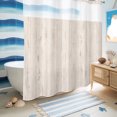 thumbnail image 6 of No Hook Shower Curtain, Farmhouse Shower Curtains for Bathroom with See Through Top Window, Vintage Shabby Country Wooden Grain Waterproof & Washable Bath Curtain Standard 72"x72", 6 of 9