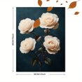 thumbnail image 3 of Qisvanset 12x16 Inch Dark Background White Rose Canvas Wall Art, Romantic Floral Modern Vintage Home Decor, 3 of 8