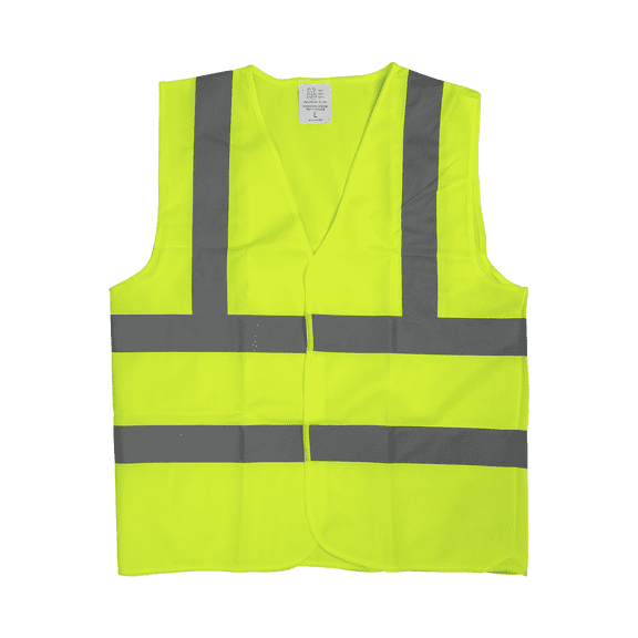 Karat High Visibility Reflective Safety Vest with Velcro Fastening, Yellow - Large
