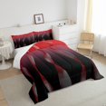 thumbnail image 3 of Gradient Gradient Red to Black Bedding Set Ombre Twin Comforter Set ,Trippy Spiral Silver Wave Line Quilt,Abstract Art Room Decor Aesthetic, 3 of 5