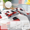 thumbnail image 2 of Red And Black Square Duvet Cover Set King Size, Geometric Classic 4 Piece Soft Microfiber Bedding Set with 1 Duvet Cover, 1 Flat Sheet, 2 Pillowcases, 2 of 9