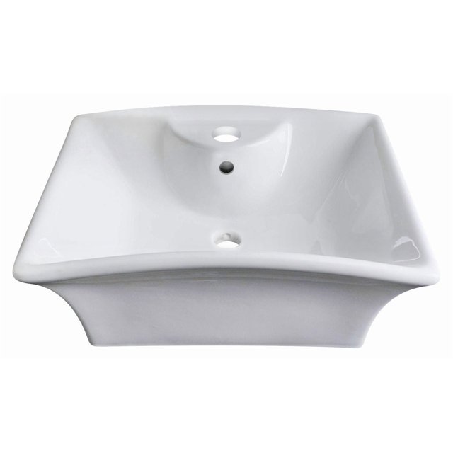 American Imaginations 23.75-in. W 1 Hole Ceramic Top Set In White Color - Overflow Drain Incl. AI-127