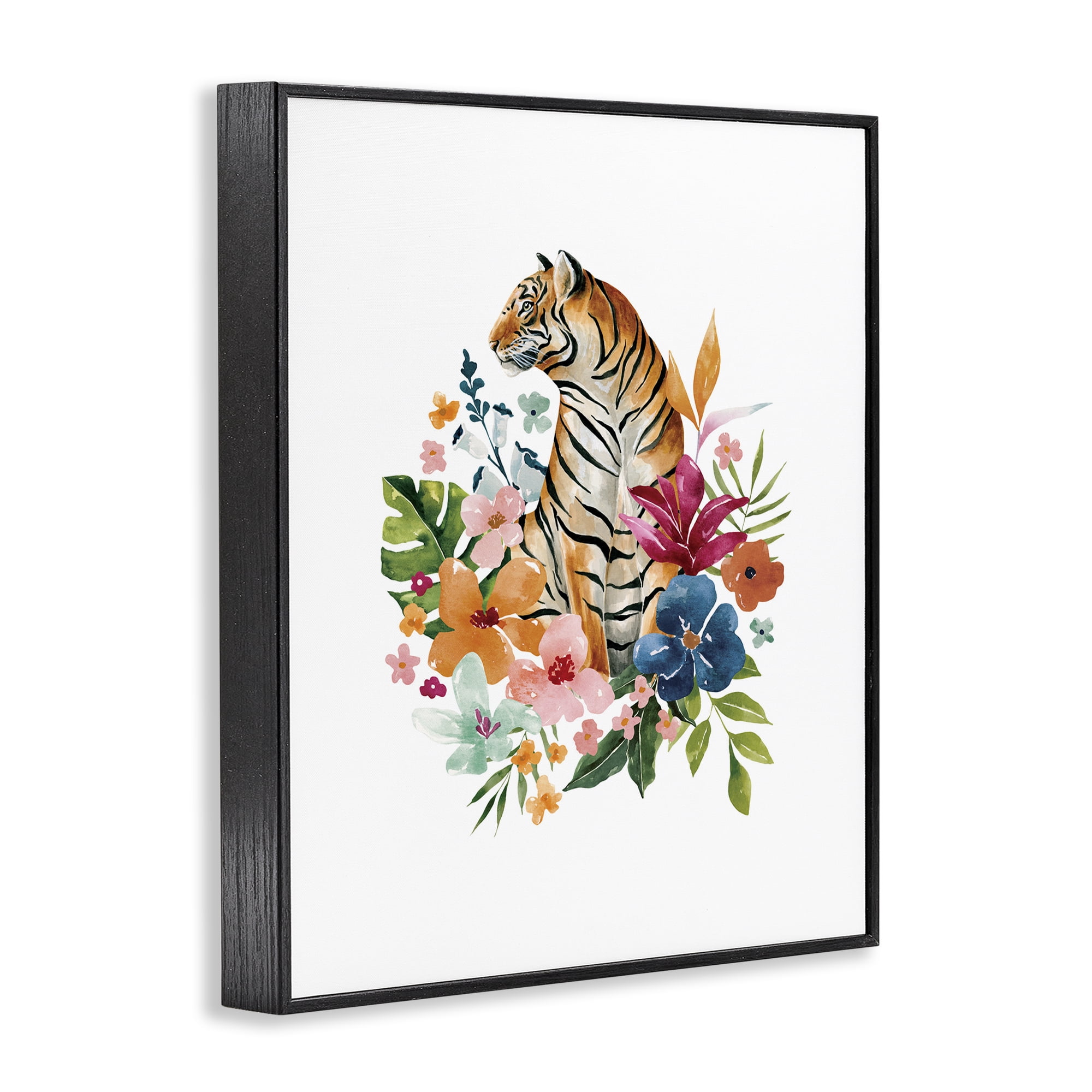 Stupell Industries Tropical Jungle Tiger Black Framed Giclee Art, design by Bethany Sandoval