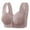 Grey, variant on HOWPAY Front Closure Bras For Women Lace No Underwire Supportive Push Up Wireless Full Coverage Snap Closing Bralettes Comfortable T-Shirt Bra Beige 36