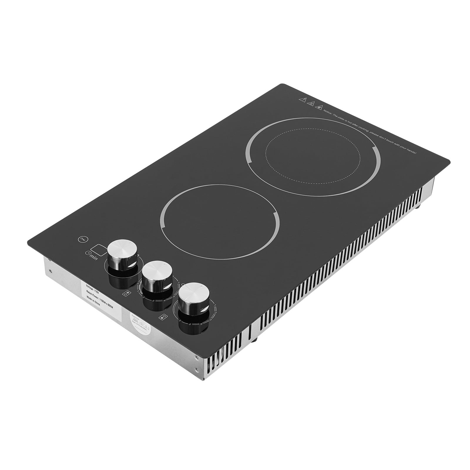 ToppiJoy 2 Burners Electric Ceramic Cooktop, Electric Stove Top Firepower Gears Adjustable with LED Display Safety Lock, for Kitchen Hotel Restaurant