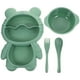 thumbnail image 1 of 1 Juego de plato dividido de comida bonita, plato de comida para bebé, plato de cena para niños pequeños, plato de comida con tenedor y cuchara, 1 of 3