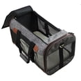 thumbnail image 4 of Mr. Peanut's Rhodium Series Airline Capable Soft Sided Pet Carrier, Plush Fleece Bedding & Sturdy Plywood Base, Premium Self Locking Zippers, Secure Carrying Strap, 19x11x11, 4 of 9