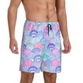 thumbnail image 2 of Sikiie Watercolor Sea Shells 1 Mens Pajama Shorts, Lightweight Lounge Pant with Pockets Soft Sleep Pj Shorts for MenX-Large, 2 of 6