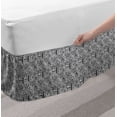 thumbnail image 2 of Doodle Bed Skirt, Design with Some Geometrical Shapes with Leaves and Dots Culture, Elastic Bedskirt Dust Ruffle Wrap Around for Bedding Decor, 4 Sizes, Black White, by Ambesonne, 2 of 2