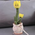 thumbnail image 4 of Eoozwa Talking Tulips Plush Toy Repeats What You Say Dancing Walking Mimicking Twisting Stuffed Animal Musical Electric Interative Christmas Birthday Flowers Gifts, 4 of 8