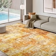 thumbnail image 1 of AUKOW Washable Area Rugs 8x10 - Abstract Living Room Rugs Modern Neutral Soft Rug Stain Resistant Non-Slip Low Pile Large Carpet for Bedroom Dining Room Nursery Home Office - Orange/Gold, 1 of 8