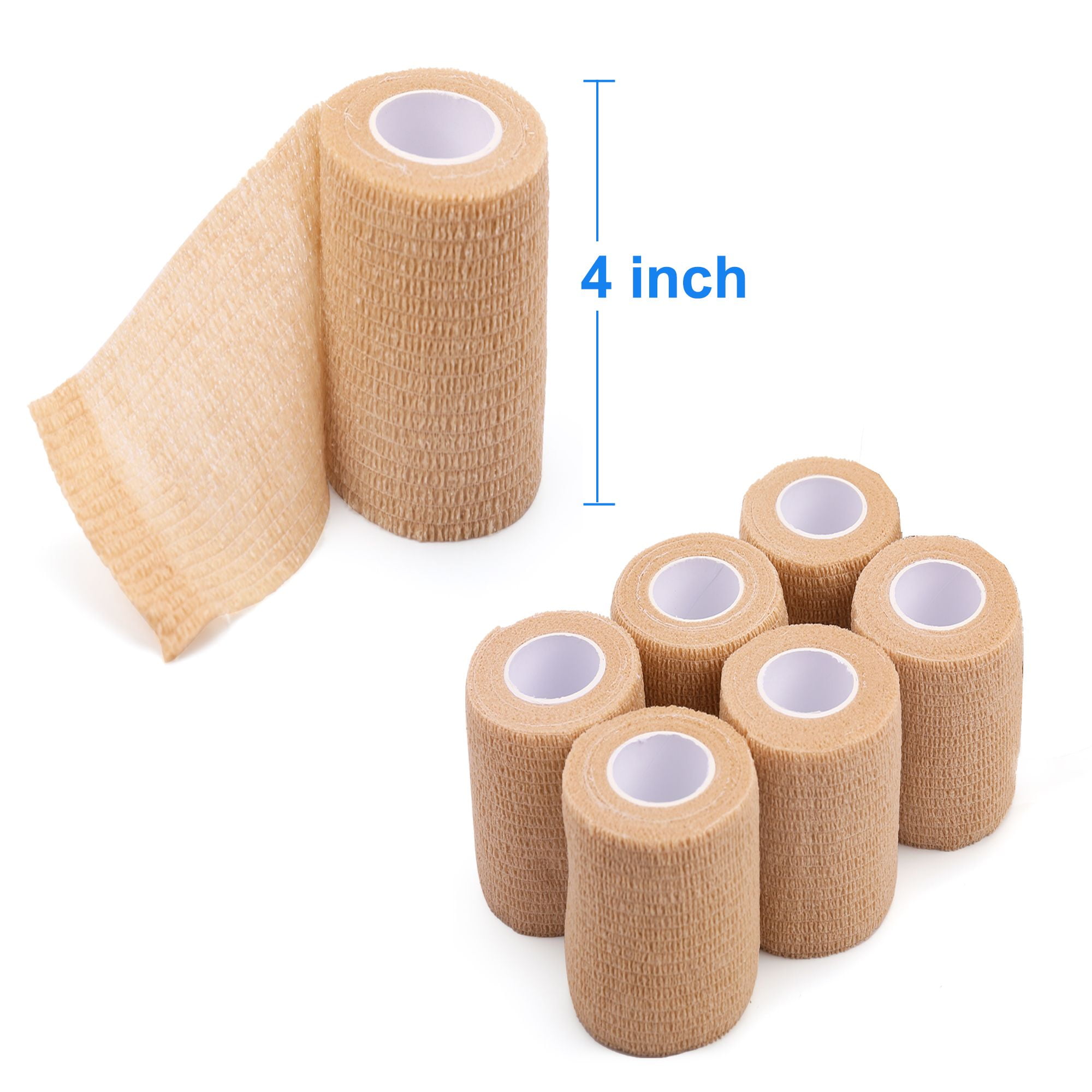  FRESINIDER 9 Rolls Self Adhesive Wrap Athletic Tape Gauze,  Breathable Elastic Cohesive Bandage for Sports Injury & Pet (7 Pcs 2x 5  Yards + 2 Pcs 1 X 5 Yards) (Yellow) : Health & Household