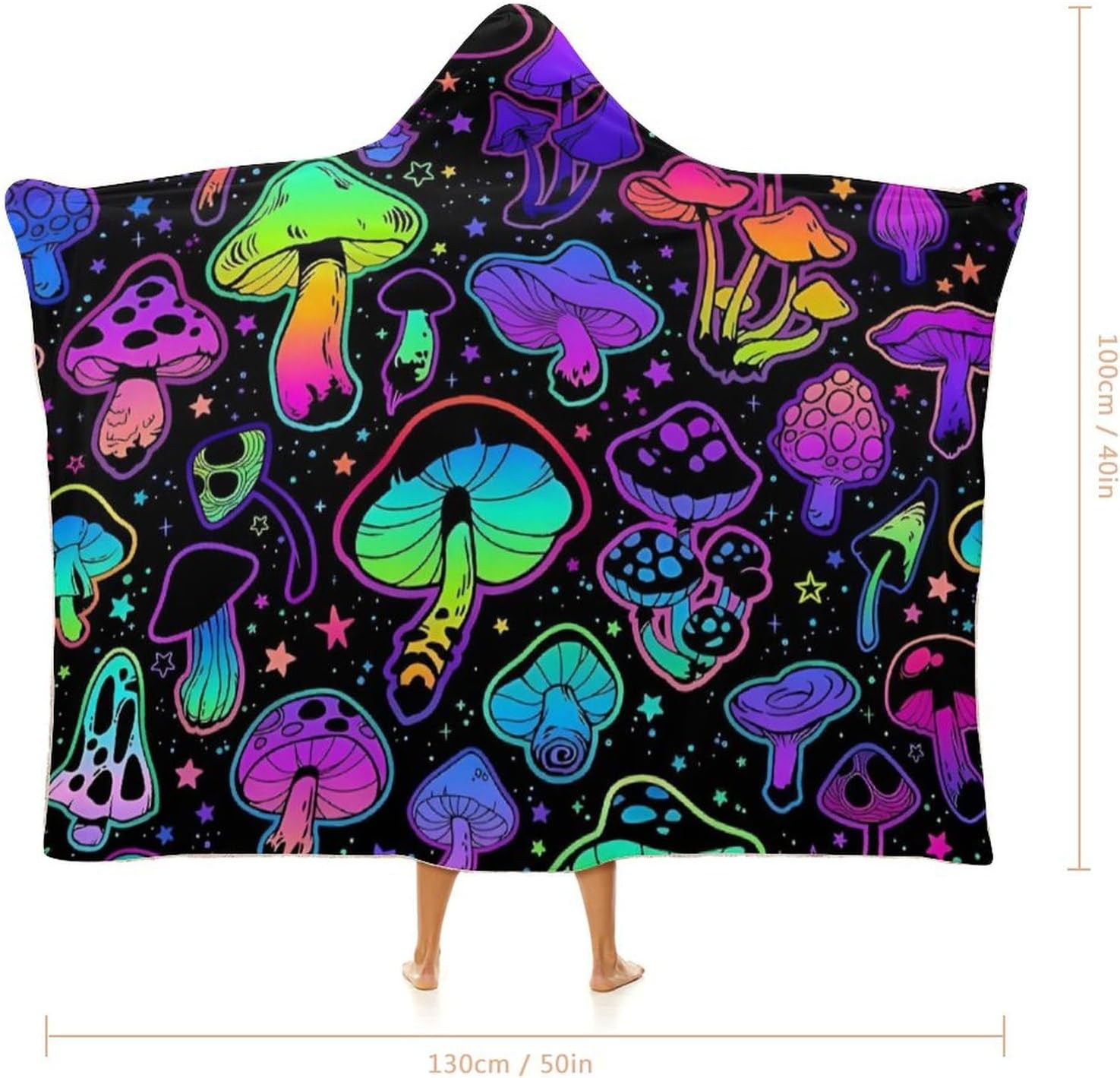 Mushroom Hooded Blanket Mushrooms Gifts for Women Mushrooms Wearable Blanket Hoodies Blankets for Bed Room Decorative
