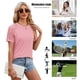 thumbnail image 5 of Blusas de moda para mujer, camisetas de cuello redondo, sexys, con retazos de encaje, de manga corta, blusas casuales de punto, 5 of 7