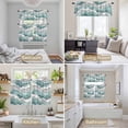 thumbnail image 6 of Teal Ombre Kitchen Curtains Sets for Windows 36 Inch Length, Modern Geometric Moire Abstract Art Rod Pocket Window Treatments Tier Curtains and Valances Set for Bedroom/Bathroom, 6 of 8