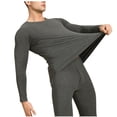 thumbnail image 4 of L-4X Plus Size Thermal Underwear for Men Long Sleeve Crewneck Shirts Mens Casual Solid Color Stretchy Slim Pullover Basic Warm Thermals Tops, 4 of 4