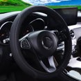 thumbnail image 2 of Funda para volante de cuero con relieve tridimensional, cómoda y suave para interior de automóvil sin anillo interior, adecuada para mujeres de 14,5 a 15 pulgadas, 2 of 5