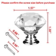 thumbnail image 2 of Poignées de Tiroir en Verre Cristal pour Porte Armoire Garde-Robe 40mm Transparent, 2 of 7