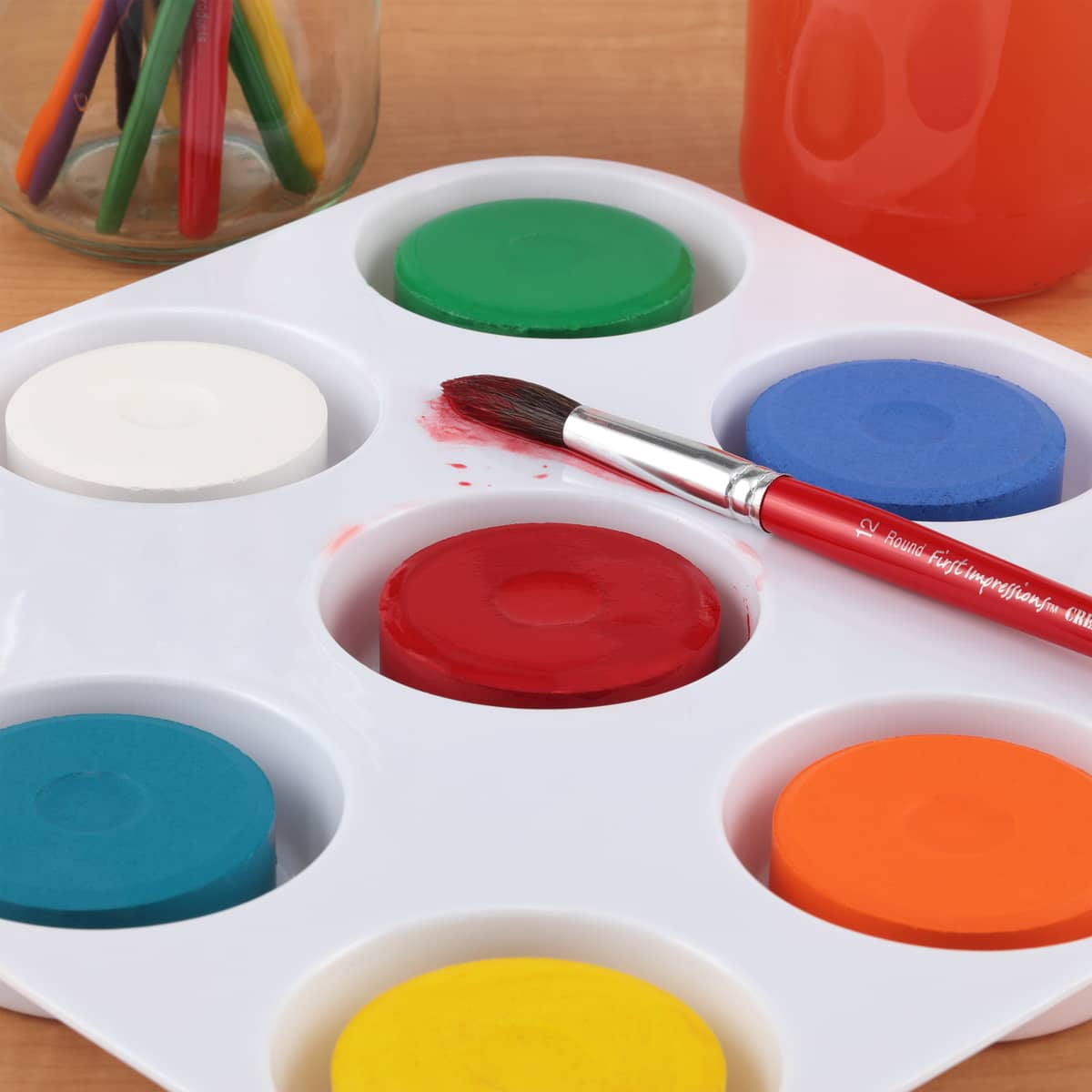 First Impressions Non-Toxic Tempera Paint Cakes - Vibrant Tempera Paint Cakes for All Ages, Safe Painting, Kids Creativity, & More! - 3 Pack