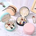thumbnail image 2 of Small Jewellery Box Organizer Travel Leather Carry Storage Case Jewelry Boxes, 2 of 5