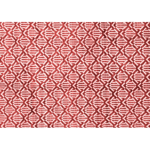 Ahgly Company Machine Washable Indoor Rectangle Abstract Red Modern Area Rugs, 2' x 5'