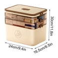 thumbnail image 3 of Vaidha 3-Tier Storage Box Empty Family Emergencies First Aid Kit Container Portable Plastic Storage Organizer Multipurpose Box With Handle For Home Travel, 3 of 7