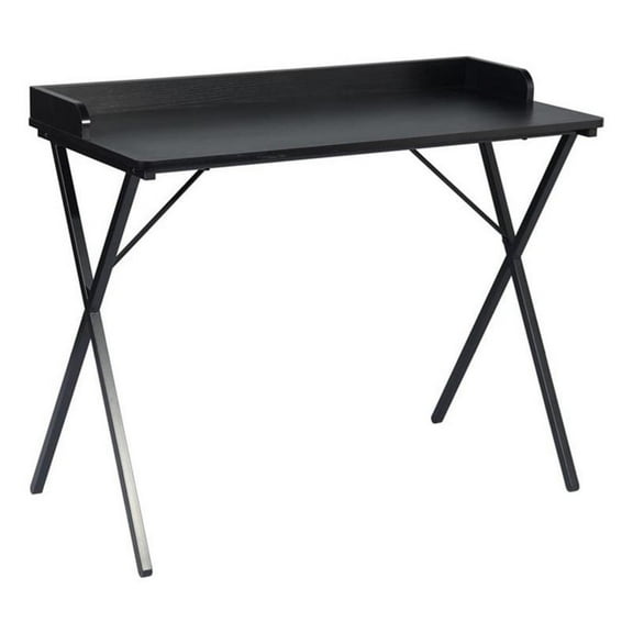 Homycasa Black Wood Writing Desk with Metal Frame Modern Design
