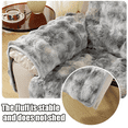 thumbnail image 3 of Faux Rabbit Fur Plush Recliner Slipcover,Soft Warm Faux Fur Couch Sofa Cover Thick Shaggy Fuzzy Sectional Couch Cover,Furniture Protector,Non Slip Washable Reclining Chair Cover for Kids,Pets,Brown, 3 of 7