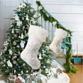 thumbnail image 4 of Vnanda Christmas Stockings, White Snowflake Large Stockings Faux Fur Fireplace Hanging Candy Gift Socks Christmas Ornament Gift Bags for Family Holiday Xmas Party Decorations, 4 of 6