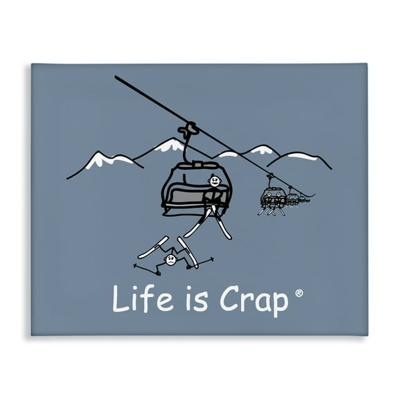 Stupell Industries Falling Ski Lift Novelty & Humor Painting Wrapped Canvas Art Print Wall Art, 20 x 16