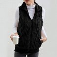 thumbnail image 5 of Odeerbi Womens Soft Fleece Vest Sleeveless Winter Coat Solid Color Plush Lapel Loose Jacket with Pocket Black, 5 of 9