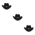 thumbnail image 1 of Decodeary Western Outback Cowboy Hat Channel Inner Cowboy Classic Hat Large Brim Provides black 3Set, 1 of 6