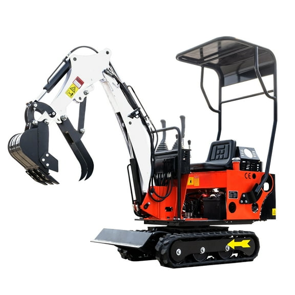 0.8ton Mini Excavator 13.5HP B&S Gas Engine Small Crawler Excavator for Construction Work Farm Trench, Road, Trench Digger