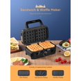 thumbnail image 4 of HOUSNAT 3 in 1 Sandwich Maker, Waffle Maker with Removable Plates, 1200W Panini Press with Interchangeable Non-Stick Plates, Indicator Lights, 5-gear Temperature Control, Silver/Black, 4 of 5