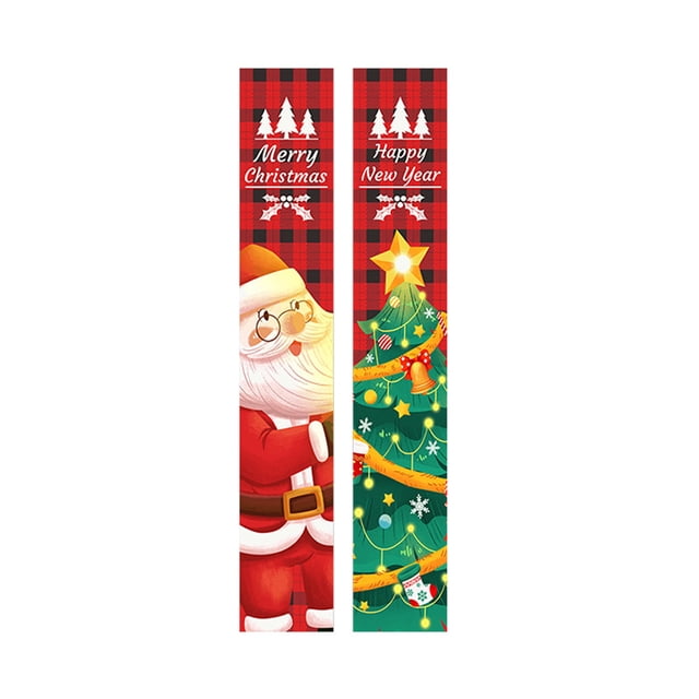 Decoración de actividades navideñas, coplas colgando banderas cortina.